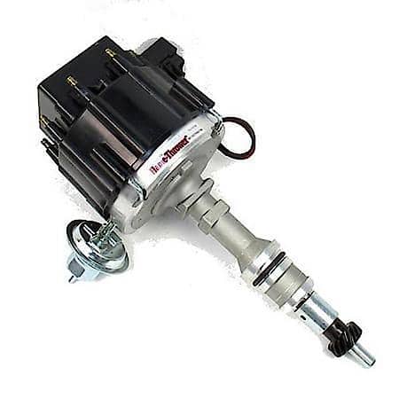 D1350 Flame-Thrower Distributor Hei Ford Small Block Black Cap Machined Housing