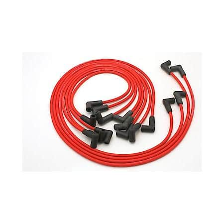 808419 Flame-Thrower Spark Plug Wires 8 cyl 8mm 74-82 Corvette HEI Custom Fit Red