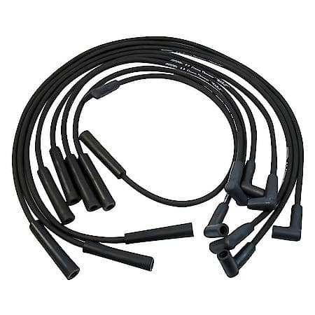 808204 Flame-Thrower Spark Plug Wires 8 cyl 8mm GM HEI Custom Fit Black