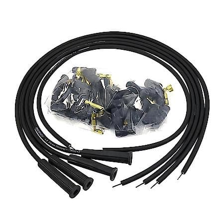 804280 Flame-Thrower Spark Plug Wires 4 cyl 8mm Universal 180 Degree Black