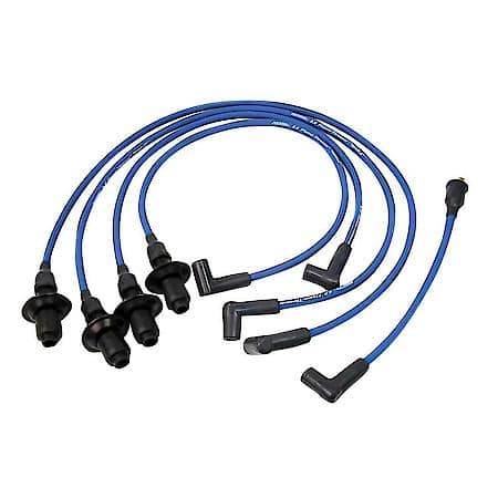 804303 Flame-Thrower Spark Plug Wires 4 cyl 8mm VW Male Cap Blue