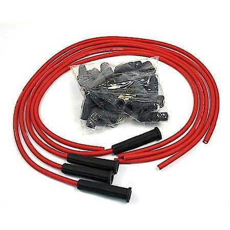 804480 Flame-Thrower Spark Plug Wires 4 cyl 8mm Universal 180 Degree Red