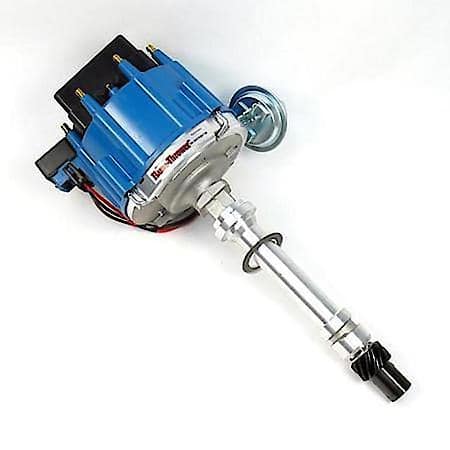 D1052 Flame-Thrower Distributor Hei Chevrolet Small Block/Big Block Blue Cap Machined Housing