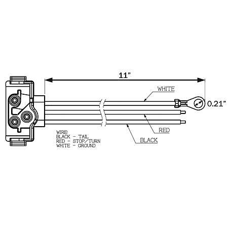 10 Inch 3-Wire Right Angle Pigtail