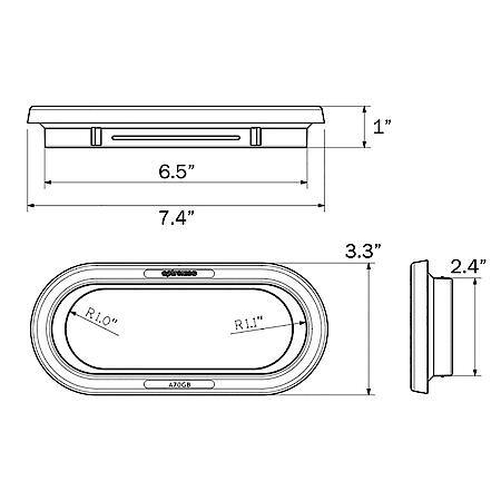 6 Inch Oval, Flush Mount Grommet