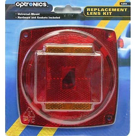 RED REPLACEMENT TAIL LIGHT AND MARKER LENS KIT FOR UNIVERSAL TAIL LIGHTS