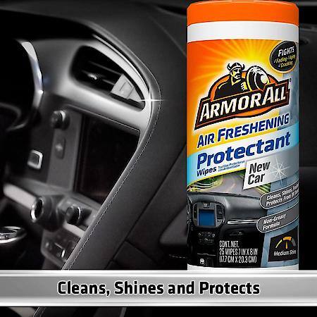 Air Freshening Protectant Wipes, New Car, 25ct