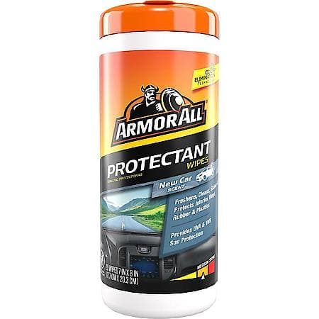Air Freshening Protectant Wipes, New Car, 25ct