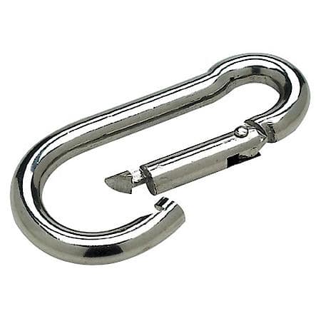 Safety Spring Hooks - Dimensions: 3/8" X 4" - Breaking Strength: 3000# - Made Of 316 Stainless Steel