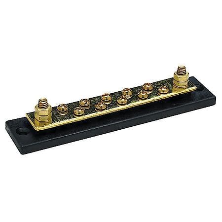 10 Gang All Brass Terminal Block - Corrosion Resistant Construction - Moisture Repellent Bakelite Insulator Base