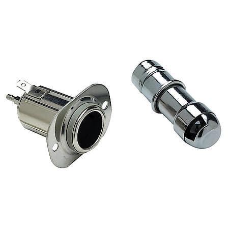 Cigarette Lighter W/Chart Light - Chrome Plated,12V - Includes Socket - Plate Dimensions: 2" X 1-1/2