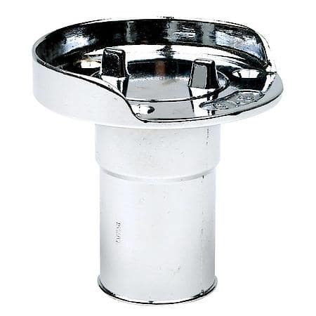 Gas Deck Fill Plate - Chrome- Deck Fill Plate For Use With 1-1/2" Hose-"Gas" Cap Attached To A Chain