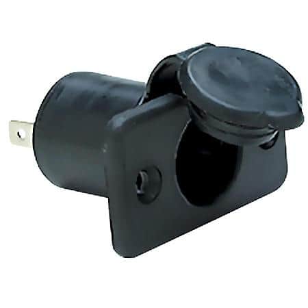 Accessory Socket W/Weather Seal Cover - 12V - 10 Amp - Nylon W/Nickel Plated Phospher Bronze Contact