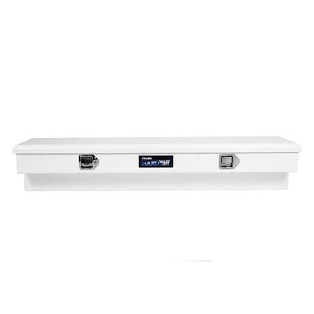 Side Mount, Single Lid, White Textured Steel, 60" L X 12.75" W X 10" H