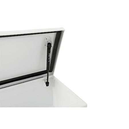 Side Mount, Single Lid, White Textured Steel, 60" L X 12.75" W X 10" H