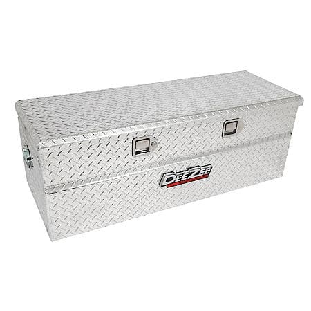 Chest, Single Lid, Diamond Tread, Silver, Aluminum, 46.5" L X 19" W X 16" H