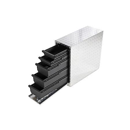 Wheel Well With 5 Drawers, Silver, Aluminum, 20.5 In L X 8.5 In W X 18.88 H