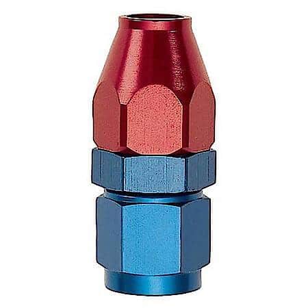 Aluminum Fuel Line Adapter; Red/Blue; -8AN Male 37 Deg. To 1/2 in. Line