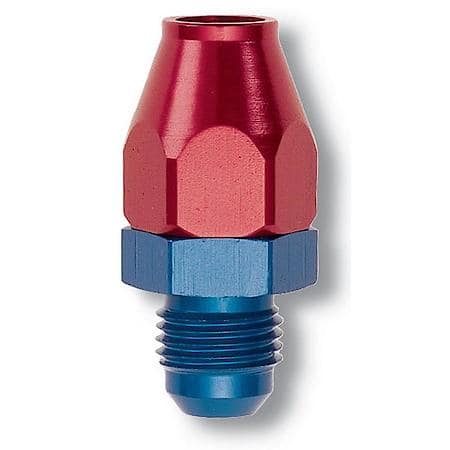 Aluminum Fuel Line Adapter; Red/Blue; -6AN Male 37 Deg. To 3/8 in. Line