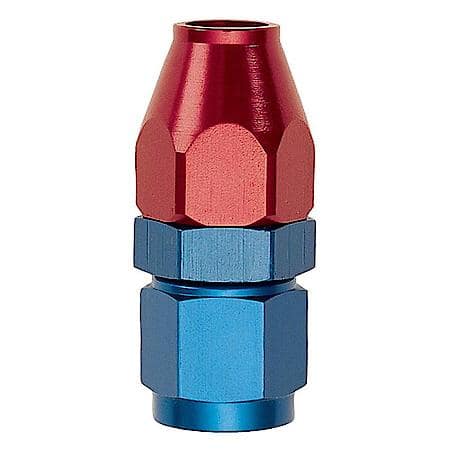 Aluminum Fuel Line Adapter; Red/Blue; -8AN Female Swivel To 1/2 in. Line