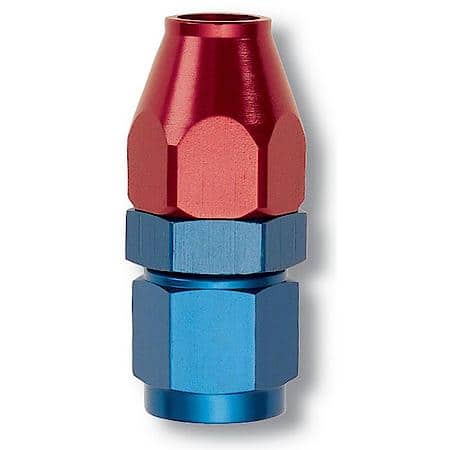 Aluminum Fuel Line Adapter; Red/Blue; -6AN Female Swivel To 3/8 in. Line