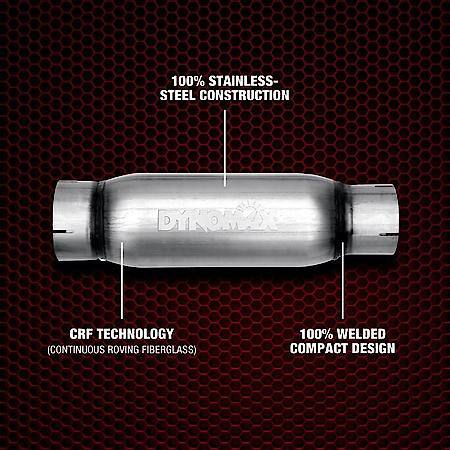 Race Bullet Exhaust Resonator 2.5 Inch Inlet ID 2.5 Inch Outlet ID