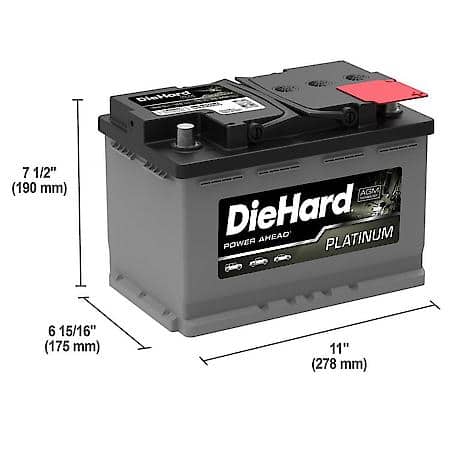 Battery : H6 Group Size, 760 CCA, 950 CA, 120 Minute Reserve Capacity
