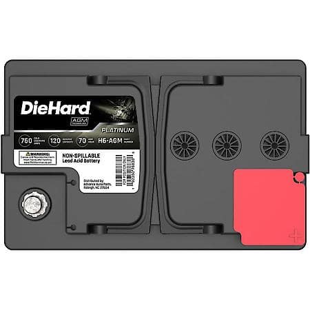 Battery : H6 Group Size, 760 CCA, 950 CA, 120 Minute Reserve Capacity