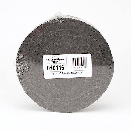 Black Glass Fiber Exhaust Wrap, 2 Inches X 100 Feet, Up To 1200 Deg. Direct