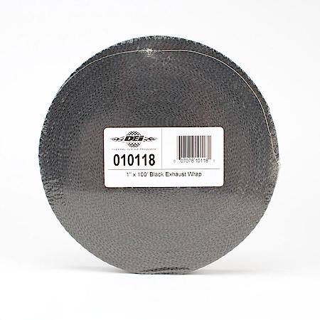 Black Glass Fiber Exhaust Wrap, 1 Inch X 100 Feet, Handles 1200 Deg. Direct