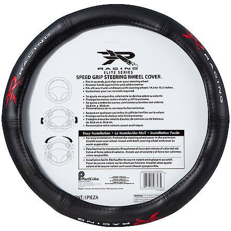 R Racing Steering Wheel Cover: Padded Leather-Like, Fits 14.5-15.5", Speed Grip