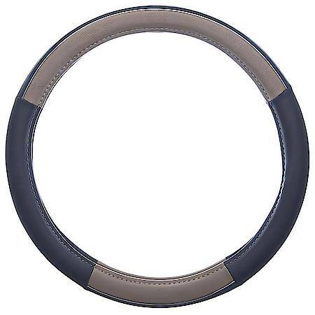 Custom Grip Black and Tan Chrome Accent Steering Wheel Cover TPE CORE