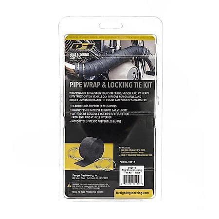 Black Pipe Wrap & Locking Ties Kit, Handles 1200 Deg. Direct