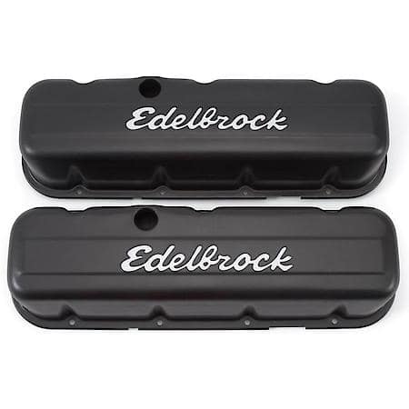 Signature Series Valve Covers: Big Block Chevy 396-502 1965 &Up, Black Steel