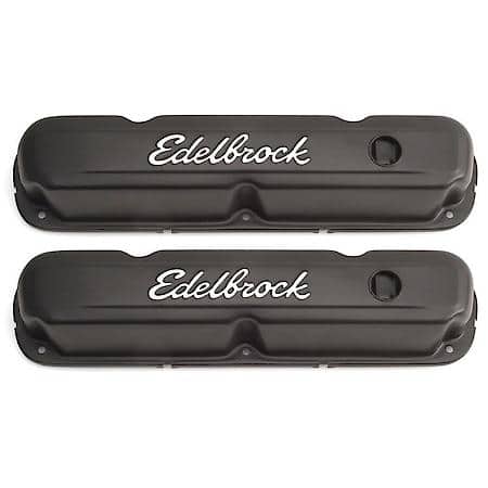 Signature Series Valve Covers: Small Block Chrysler 318-360,65-91, Black Steel