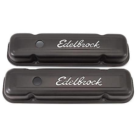 Signature Series Valve Covers: Pontiac 301-455, V8, Short, Black Steel