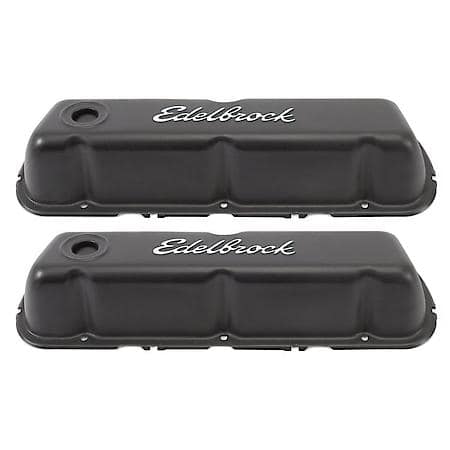 Signature Series Valve Covers: Small Block Ford 221-351W 62-95, Black Steel