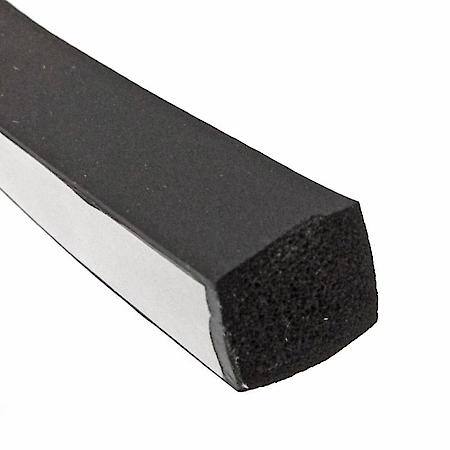Square Multi Purpose Seal Adhesive Back, 1/2 in. x 1/2 in. 50 ft, Black