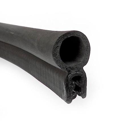 Top Bulb Weatherstrip Steel Core, 5/8 in. x 1-3/16 in. 100 ft, Black