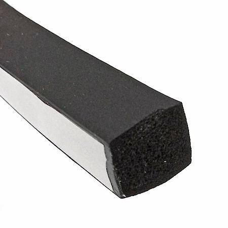 Square Multi Purpose Weatherstrip, 1/2 in. x 1/2 in. 20 ft, Black