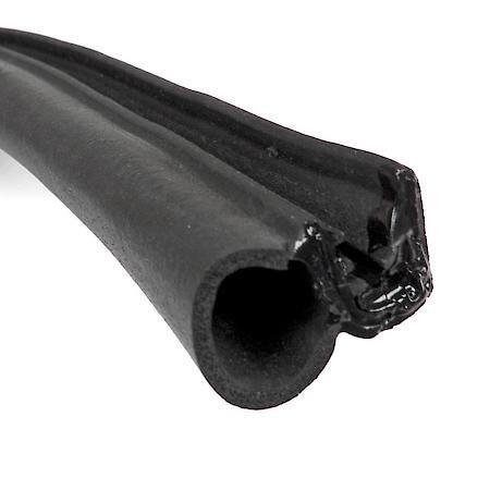 Side Bulb Weatherstrip Steel Core, 1 in. x 9/16 in. 50 ft, Black