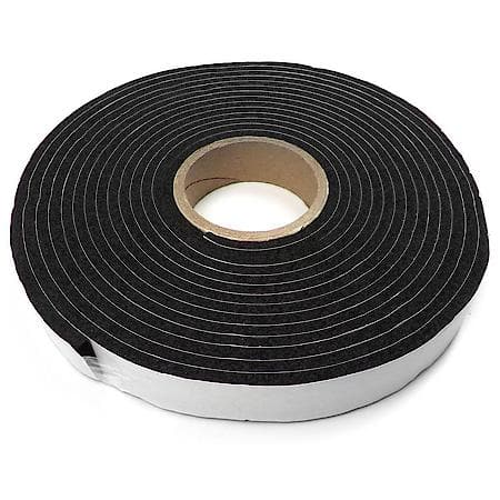 Nitrile Foam Camper Top Tape, 1-1/4 in. x 3/16 in. 26 ft, Black