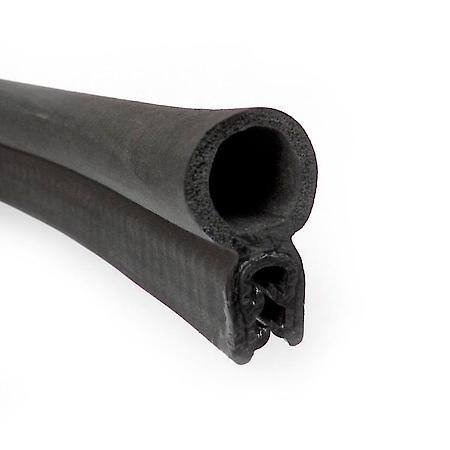 Top Bulb Weatherstrip Steel Core, 5/8 in. x 1-3/16 in. 50 ft, Black
