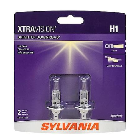 H1 XtraVision: Halogen Headlight Bulb, More Downroad Visibility, 2 Pack
