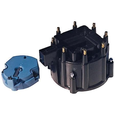 HEI Distributor Cap and Rotor Kit; Black Cap, Fits V8 GM Distributors