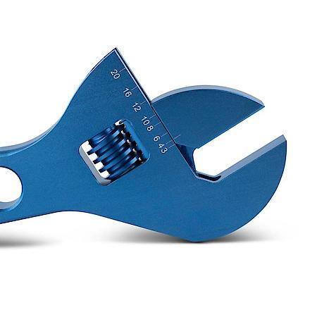 Stubby Adjustable AN Wrench, 10AN - 20AN, Blue Anodized Aluminum