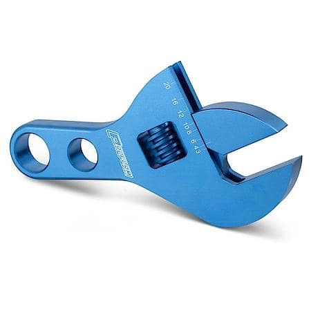 Stubby Adjustable AN Wrench, 10AN - 20AN, Blue Anodized Aluminum