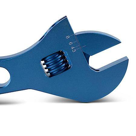 Stubby Adjustable AN Wrench, 3AN - 8AN, Blue Anodized Aluminum