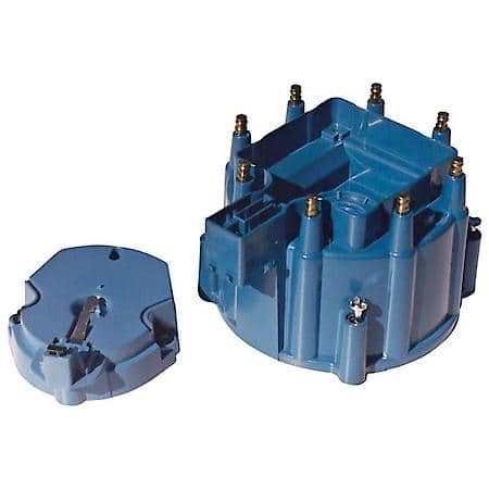 HEI Distributor Cap and Rotor Kit; Blue Cap, Fits 73-90 V8 GM HEI Distributors