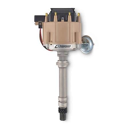 HEI Distributor; Tan Cap, Unpolished Shaft, Fits Chevy V8 Engines, 1955-1982